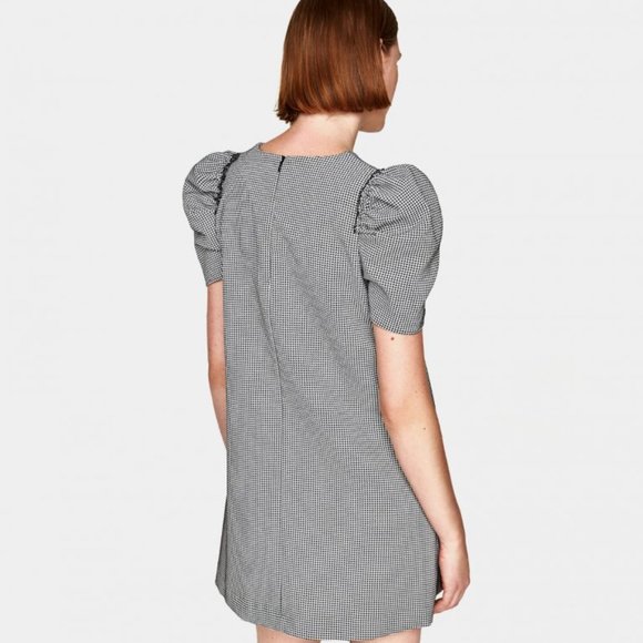 Zara Basic Collection Houndstooth Puff Sleeve - Picture 2 of 10